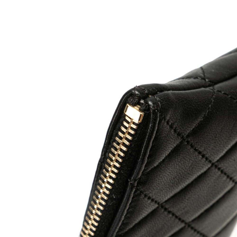 CHANEL Authentic Black Lambskin Leather Logo Wallet - Picture 7 of 13